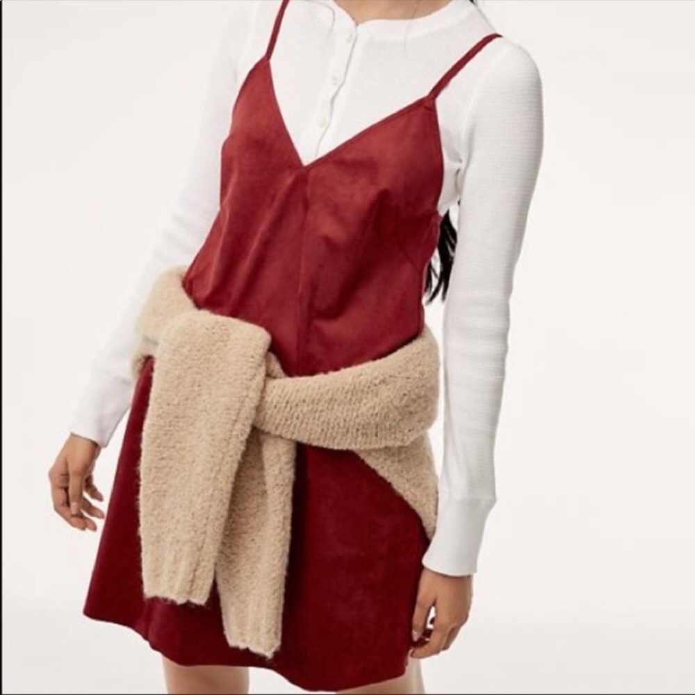 Aritzia slip mini dress- red wine color